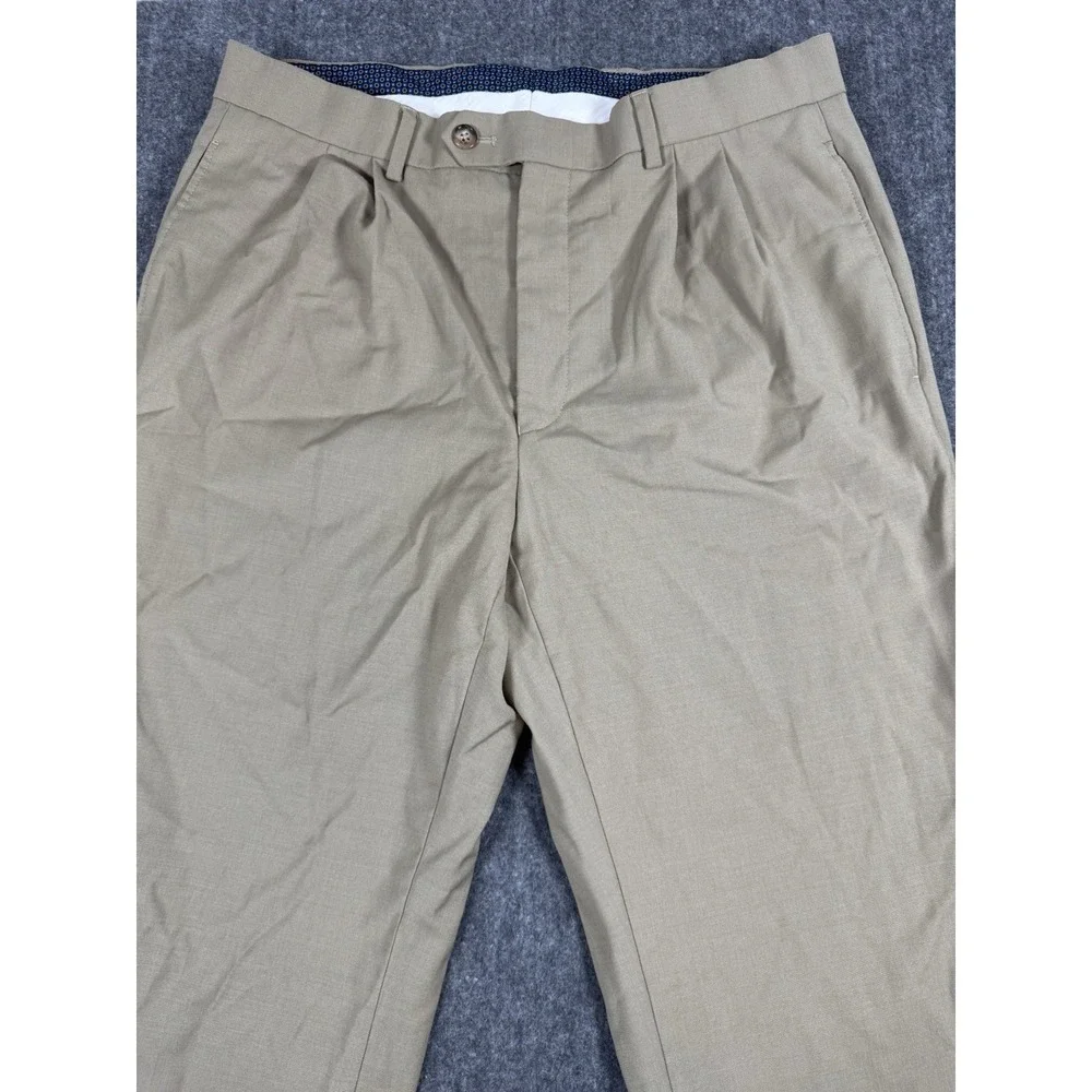 Lauren Ralph Lauren Men's Dress Pants 32x32 Tan High Performance Wool Pleated